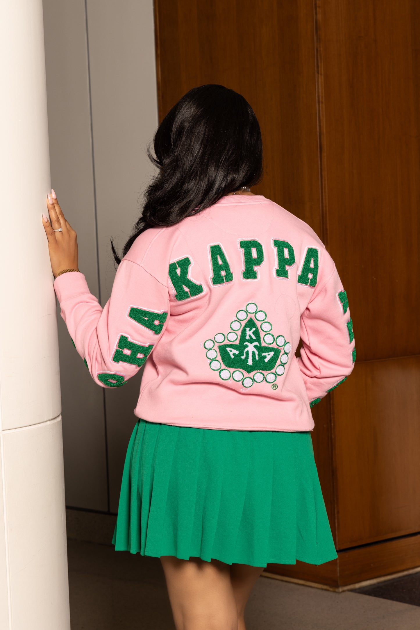 Alpha Kappa Alpha Sorority, Inc. CHENILLE BACK DESIGN (PINK)