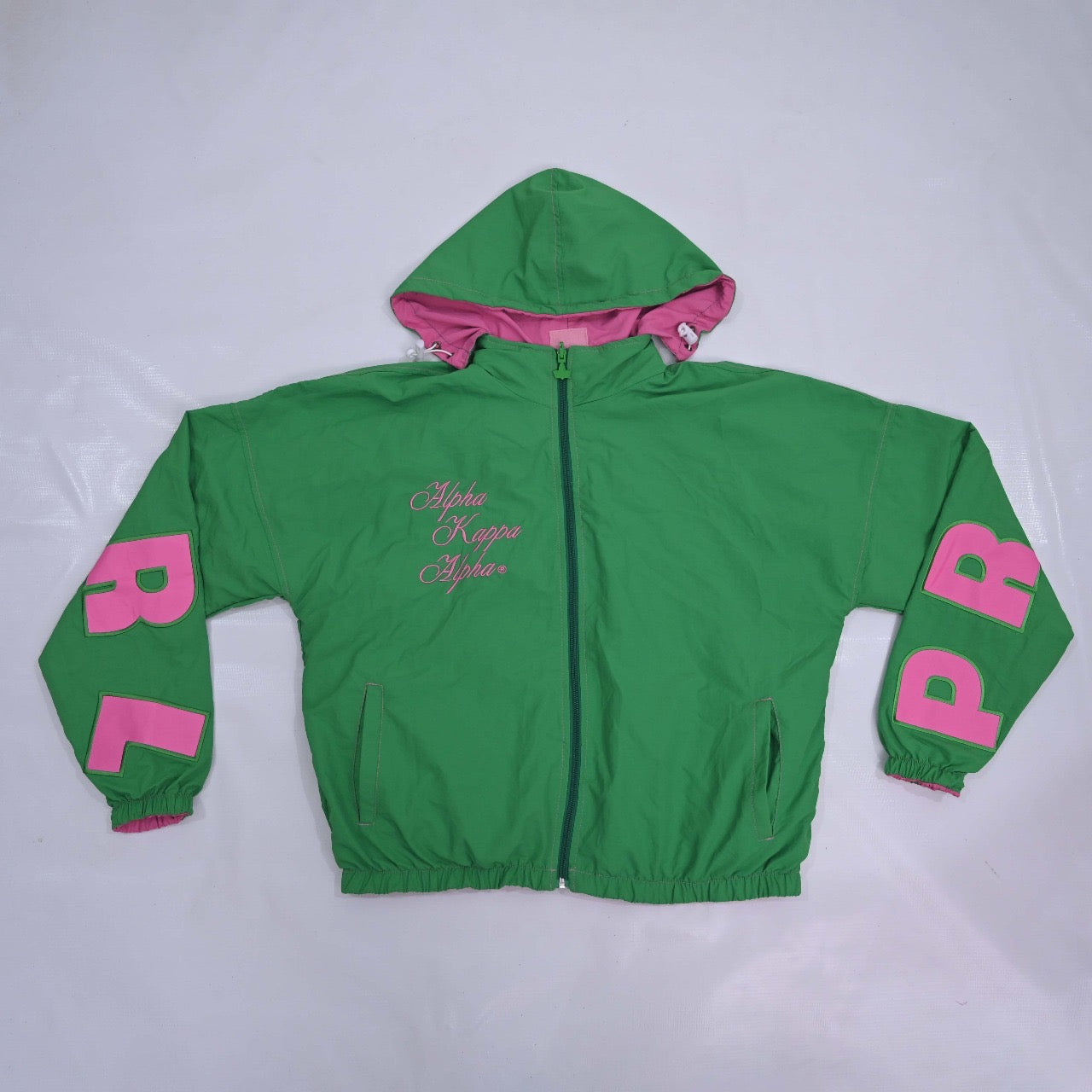 Alpha Kappa Alpha Sorority, Inc. Reversible Windbreaker(green/pink)