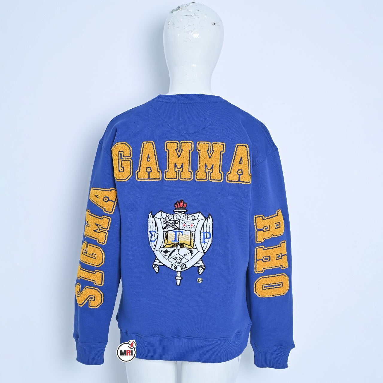 Sigma Gamma Rho Sorority, Inc Chenille Back Design Sweatshirt (blue)