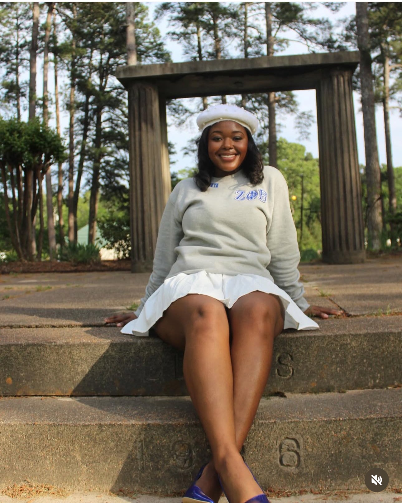Zeta Phi Beta Sorority, Inc. Chenille Back Design Sweatshirt (heather grey)