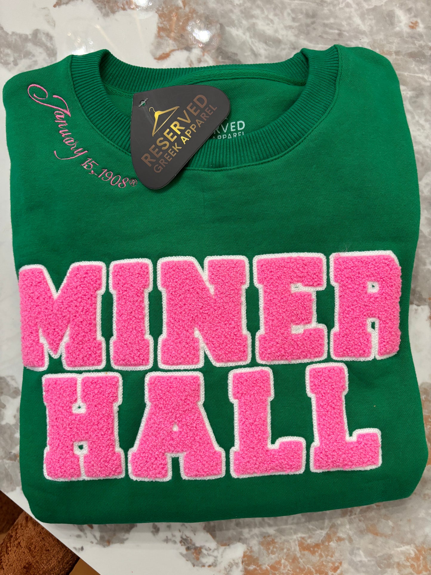 AKA Miner Hall Chenille Sweatshirt(Green)