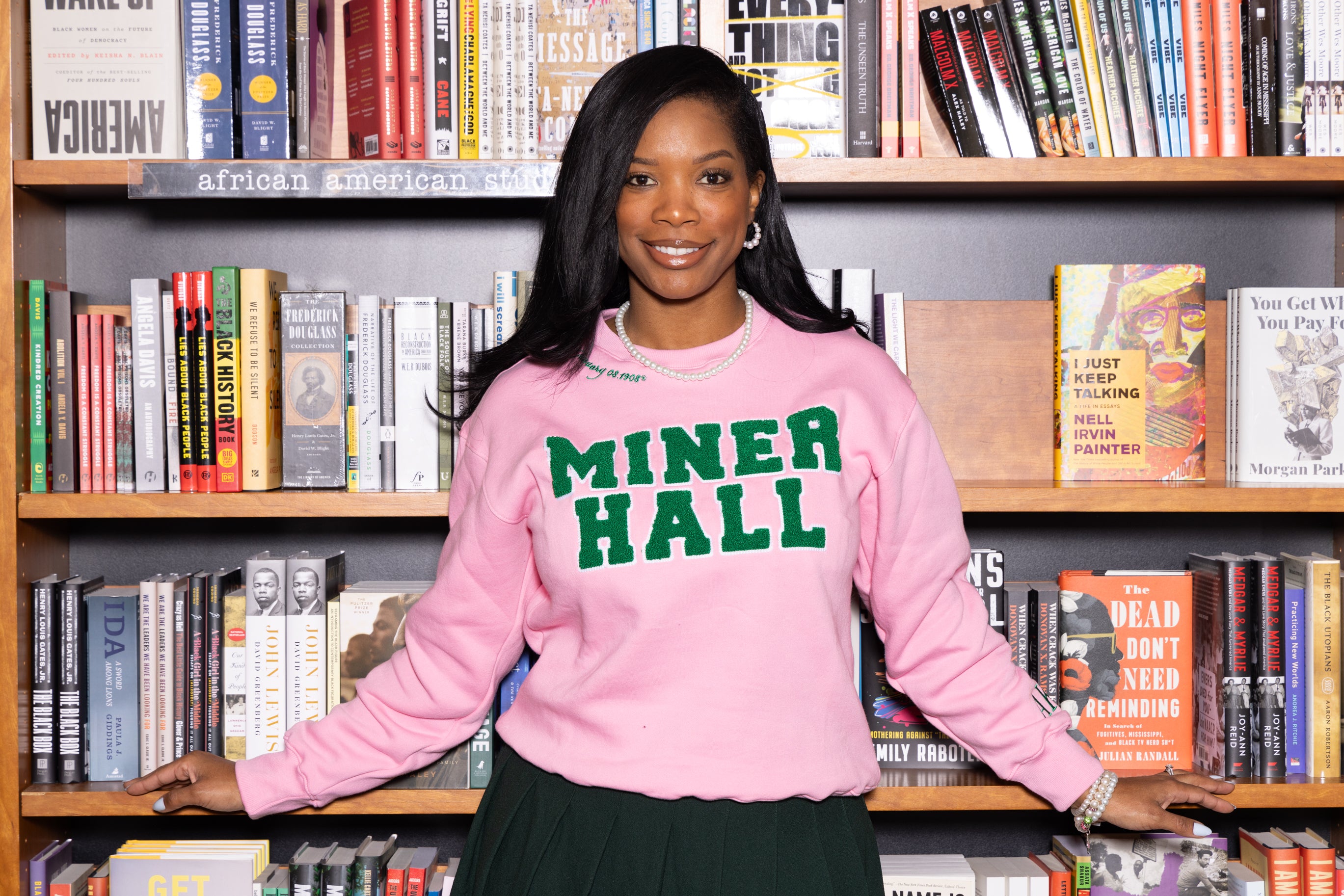 Miner Hall AKA Chenille Sweatshirt (pink) – Reserved Greek Apparel