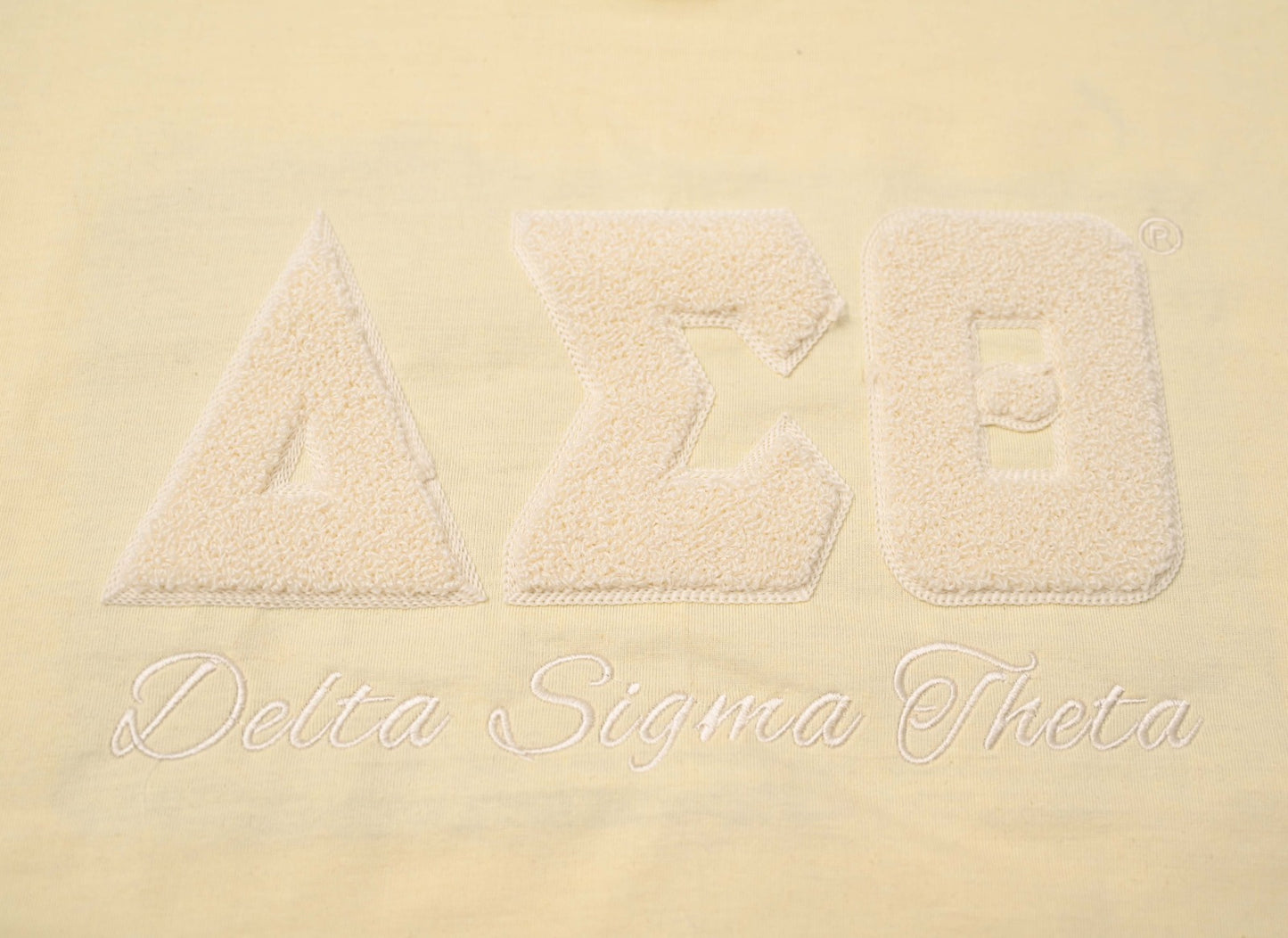 Delta Sigma Theta Sorority, Inc. Chenille T-shirt (cream)