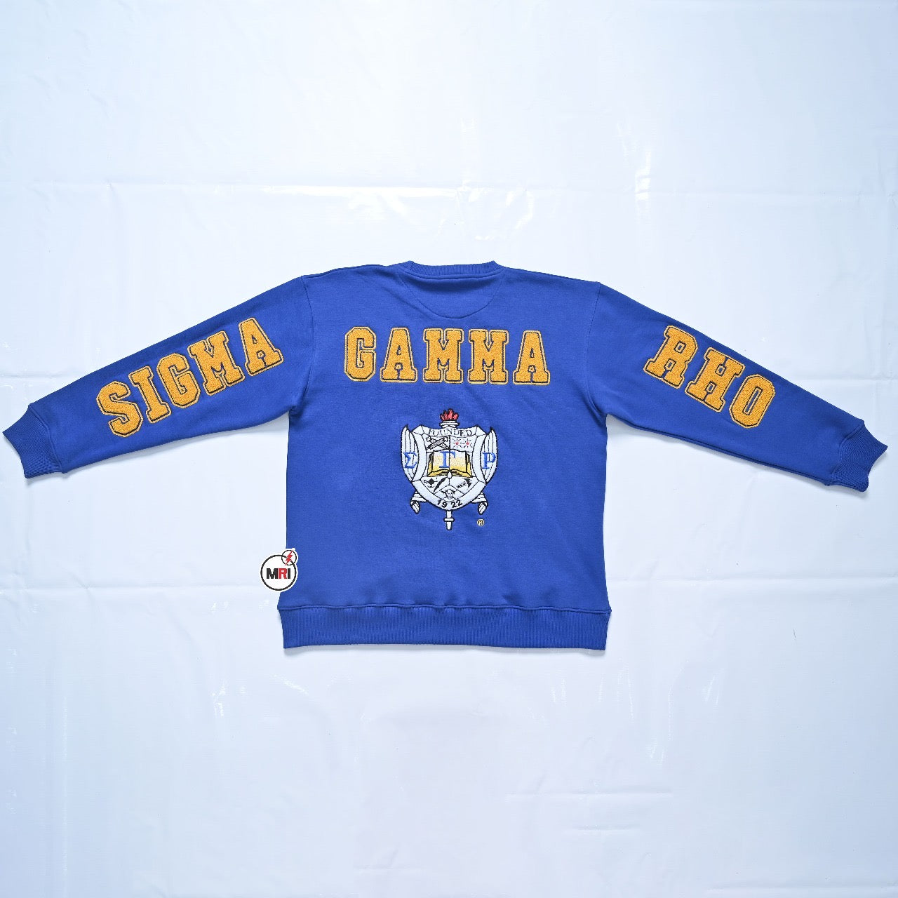 Sigma Gamma Rho Sorority, Inc Chenille Back Design Sweatshirt (blue)