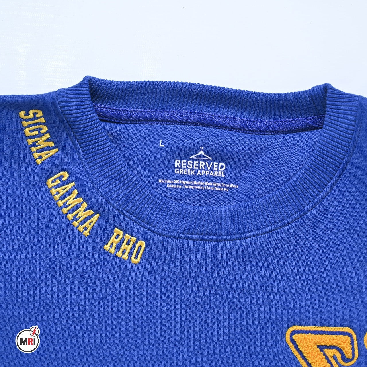 Sigma Gamma Rho Sorority, Inc Chenille Back Design Sweatshirt (blue)