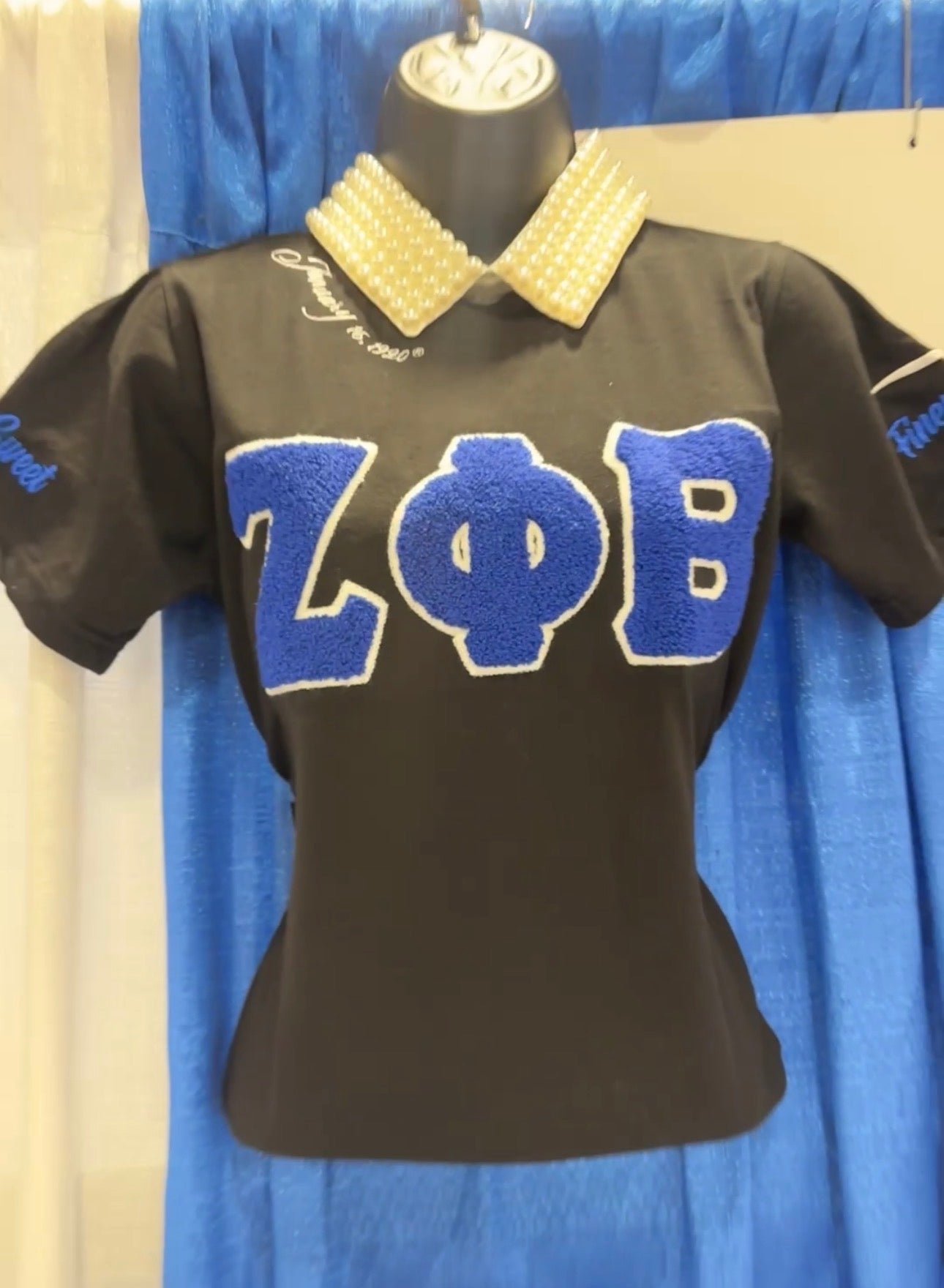 Zeta Phi Beta Sorority, Inc. Chenille T-shirt (black)