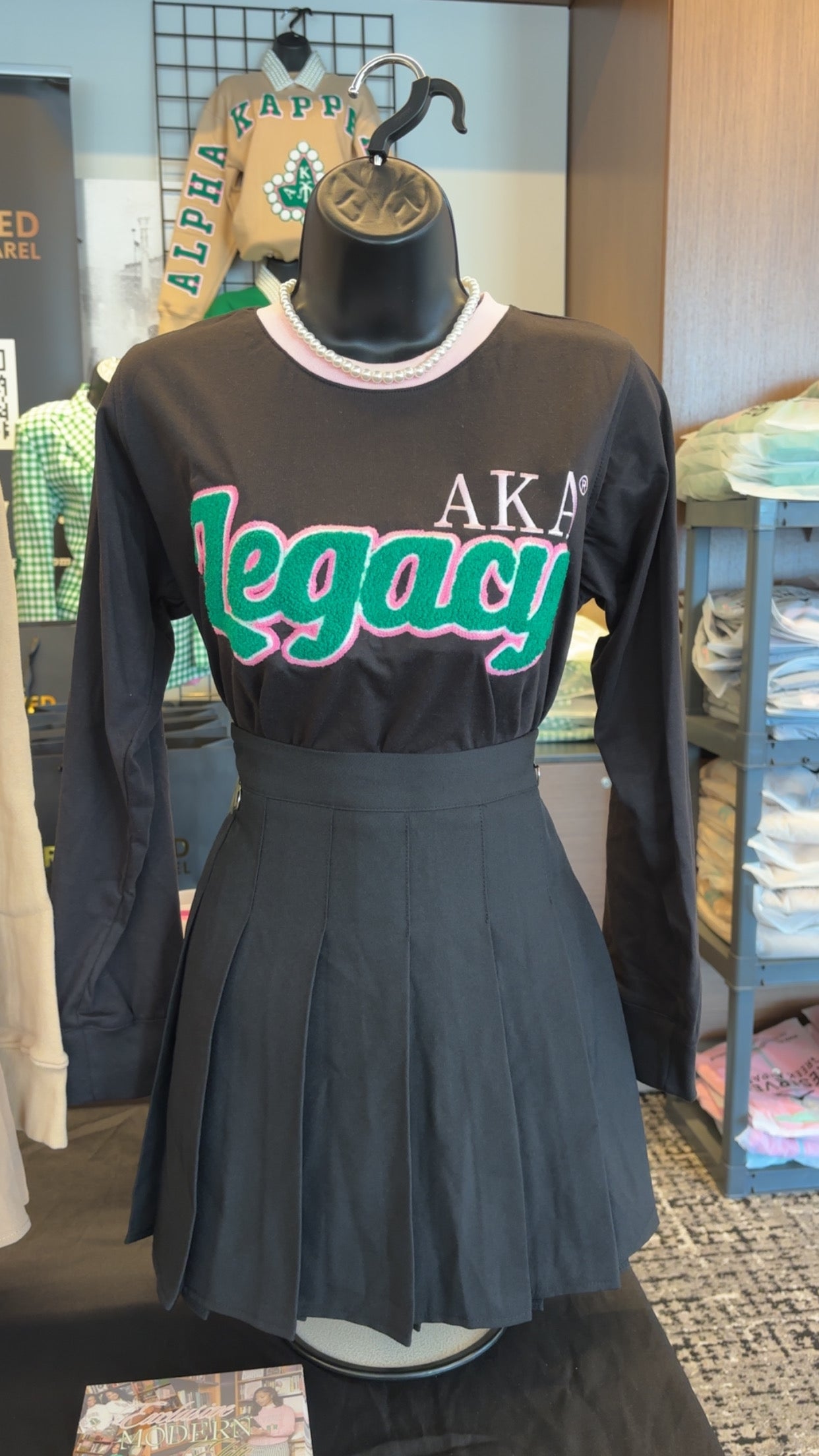 Alpha Kappa Alpha Sorority, Inc. Long Sleeve Legacy T-shirt (black)