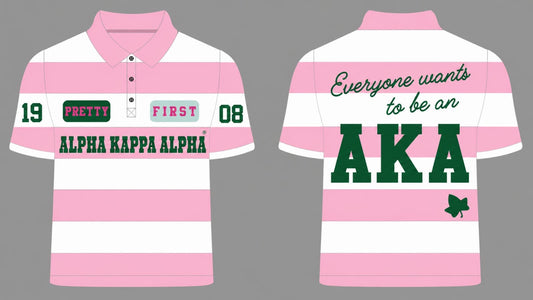 Alpha Kappa Alpha Sorority, Inc. Rugby Polo (pink short sleeve)