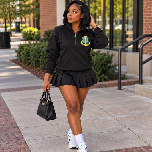 Alpha Kappa Alpha Quarter Zip (black)