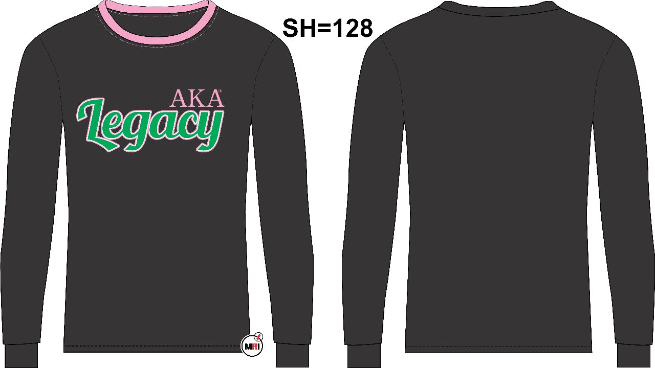 Alpha Kappa Alpha Sorority, Inc. long sleeve Legacy T-shirt (Black)