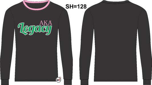 Alpha Kappa Alpha Sorority, Inc. long sleeve Legacy T-shirt (Black)