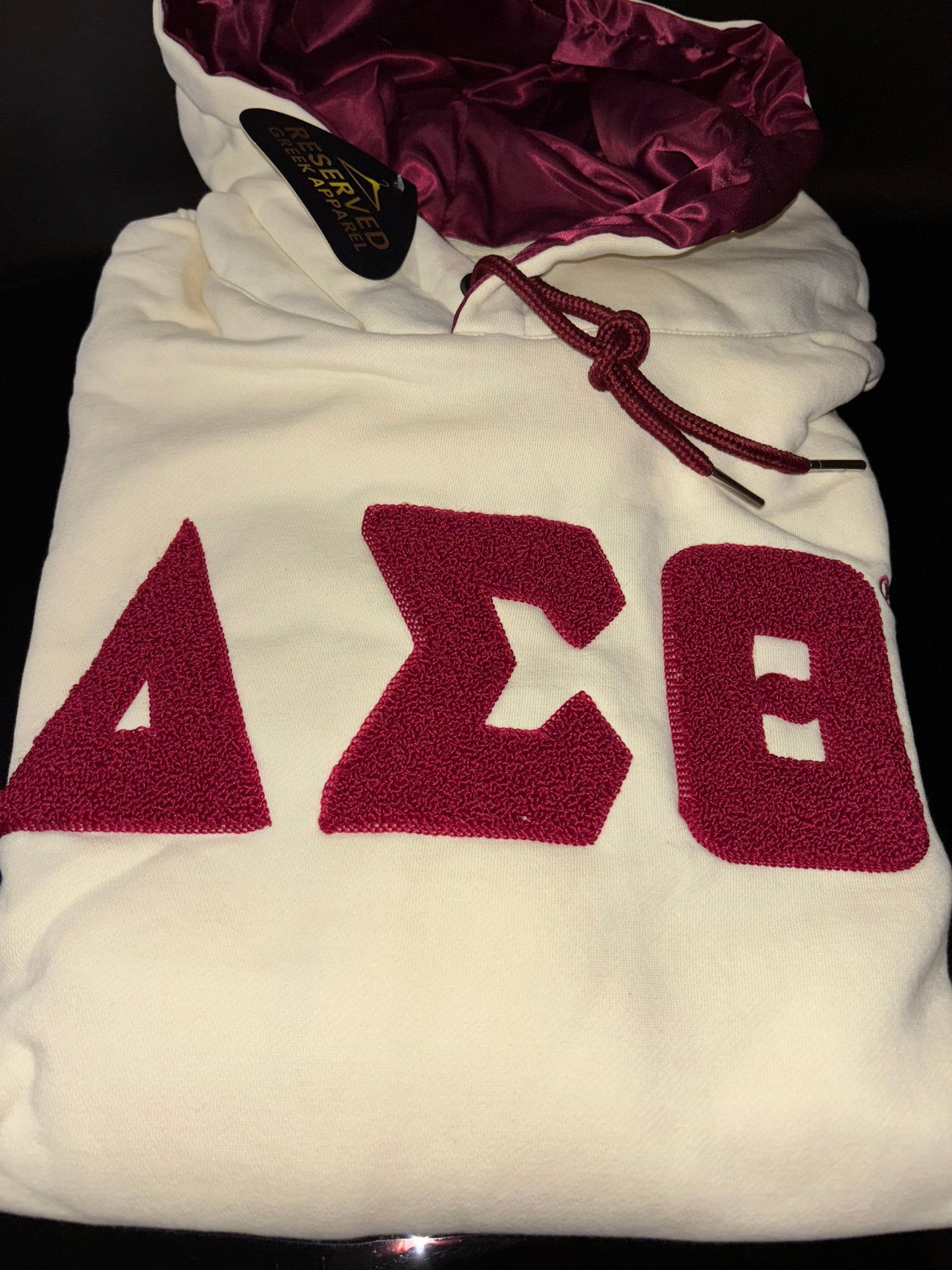 Delta Sigma Theta Sorority, Inc. Chenille Hoodie (Cream)