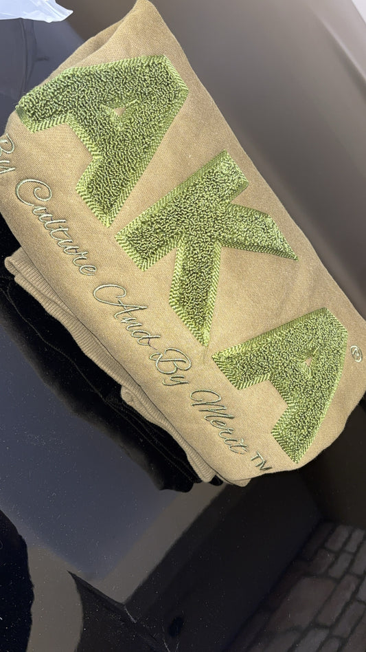 Alpha Kappa Alpha Sorority, Inc. Olive Green Chenille Sweatshirt