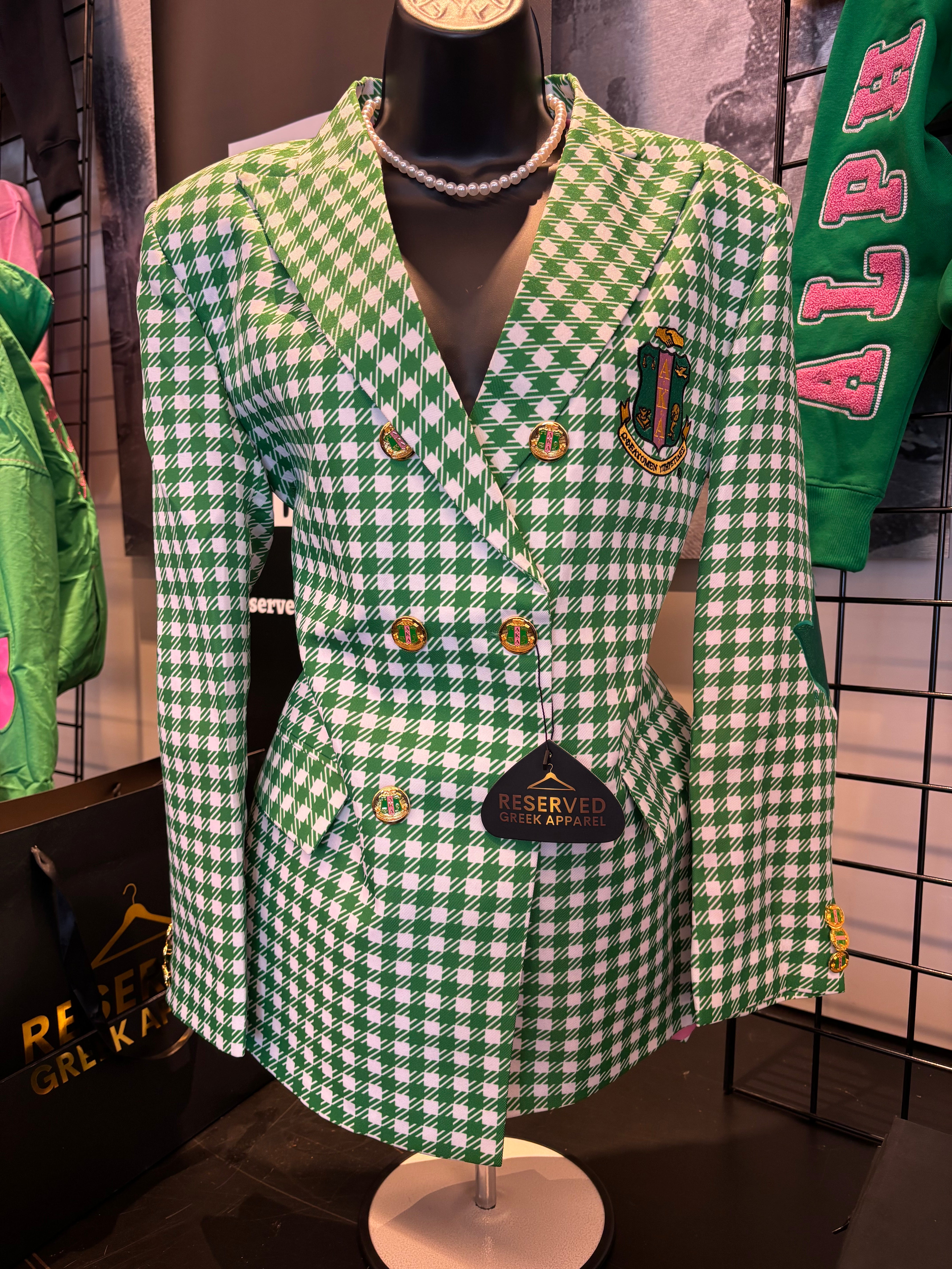 AKA Houndstooth Blazer – Reserved Greek Apparel