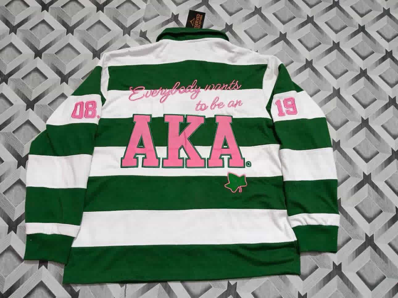 Alpha Kappa Alpha Sorority, Inc. Striped Collar Shirt