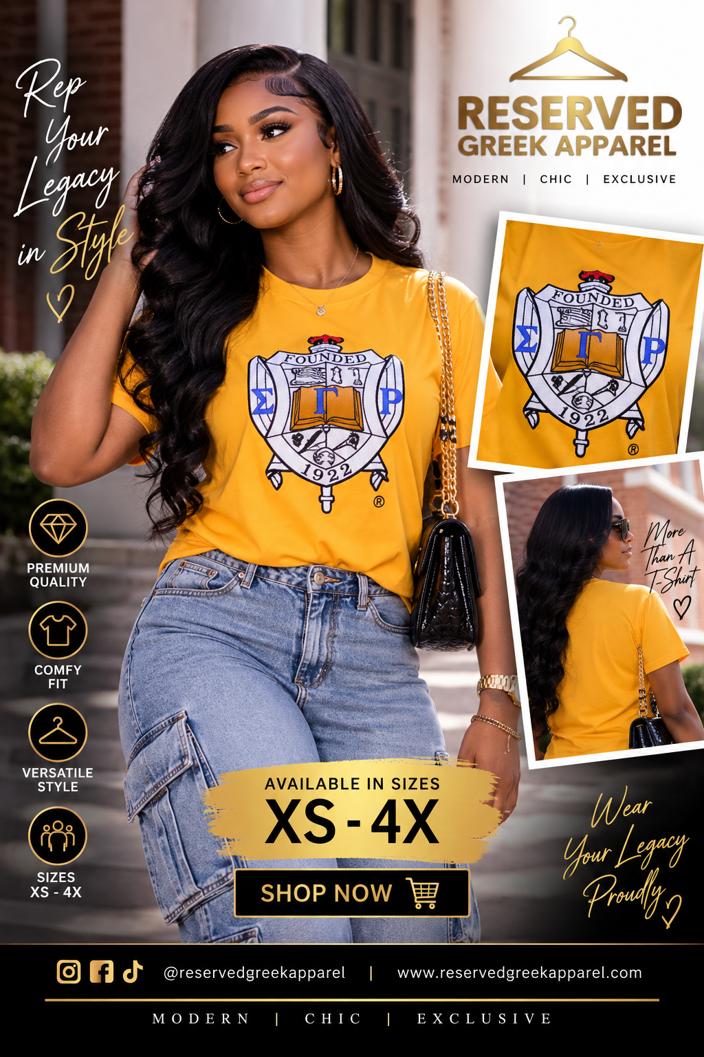 Sigma Gamma Rho Sorority, Inc. T-shirt (gold)