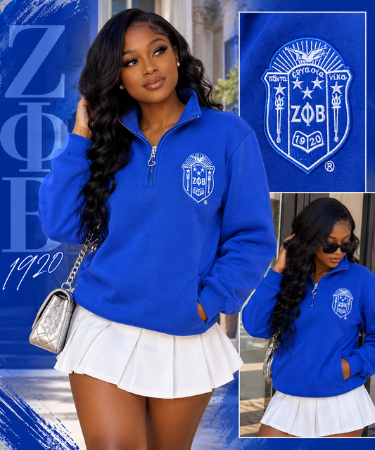 Zeta Quarter Zipper Pullover (Blue)
