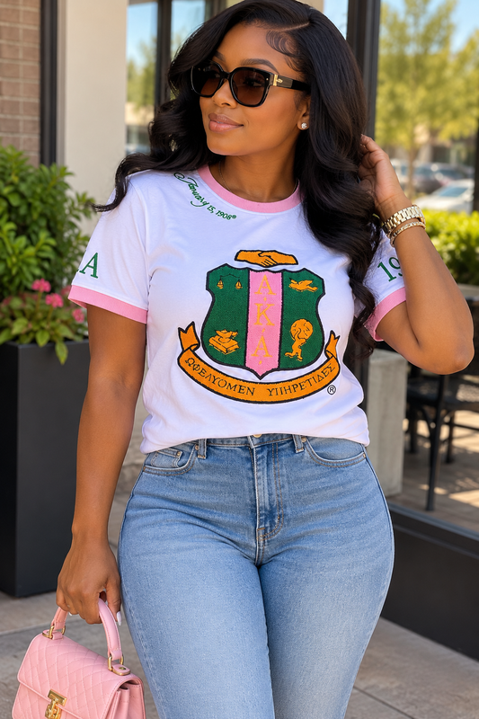 AKA Large shield tshirt (white)