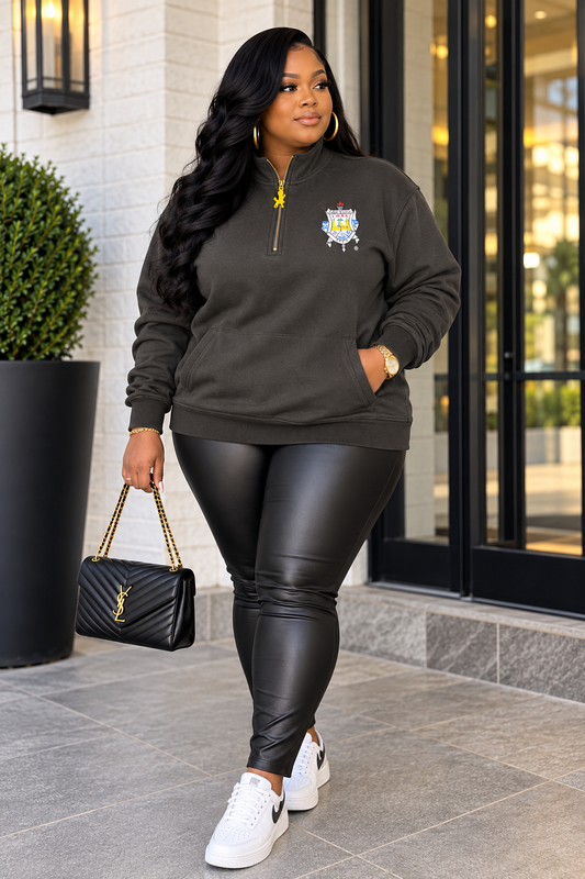 Sigma Gamma Rho Sorority, Inc. Quarter Zip (black)