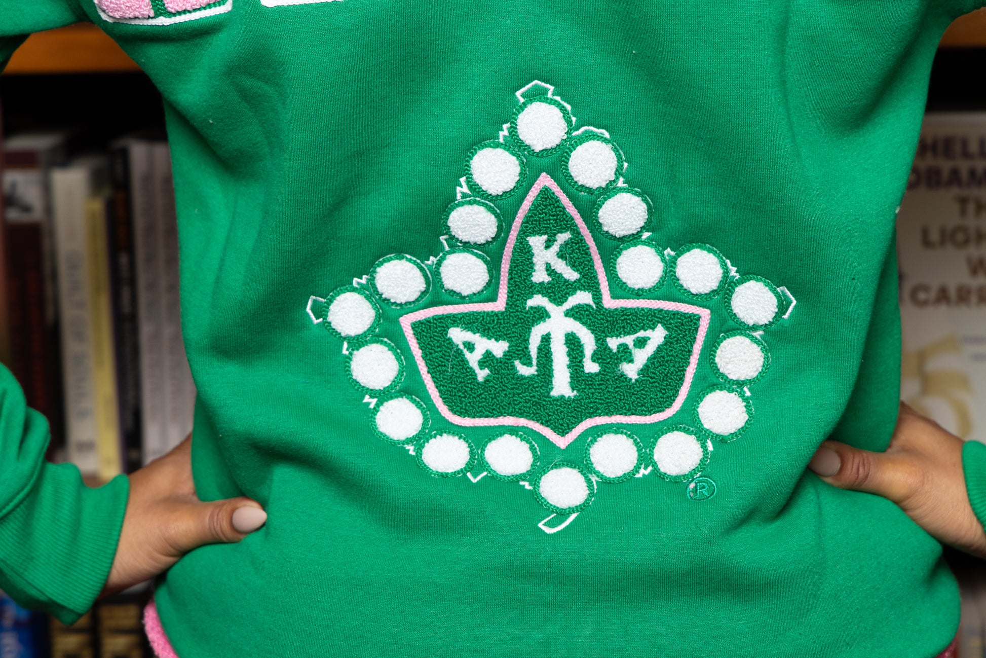 Alpha Kappa Alpha Sorority, CHENILLE BACK DESIGN (GREEN)